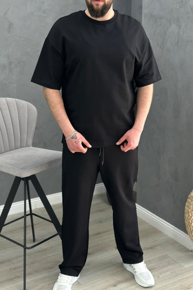 ROUND NECK SIMPLE COTTON MEN SET BLACK/ E ZEZE - 2