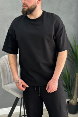 ROUND NECK SIMPLE COTTON MEN SET BLACK/ E ZEZE - 3