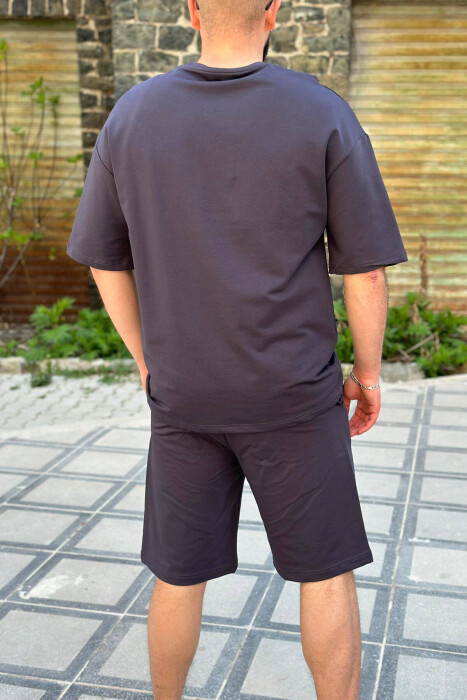 ROUND NECK SIMPLE COTTON MEN SET DARK GREY/GEE - 3