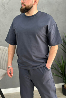 ROUND NECK SIMPLE COTTON MEN SET DARK GREY/GEE - 3