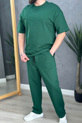 ROUND NECK SIMPLE COTTON MEN SET GREEN/JESHILE 