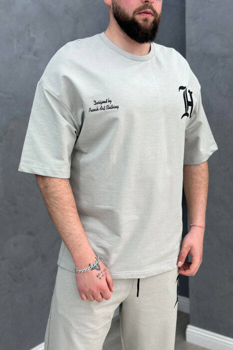ROUND NECK SIMPLE COTTON MEN SET GREY/GRI - 2
