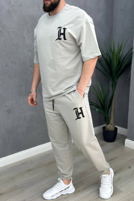 ROUND NECK SIMPLE COTTON MEN SET GREY/GRI - 4