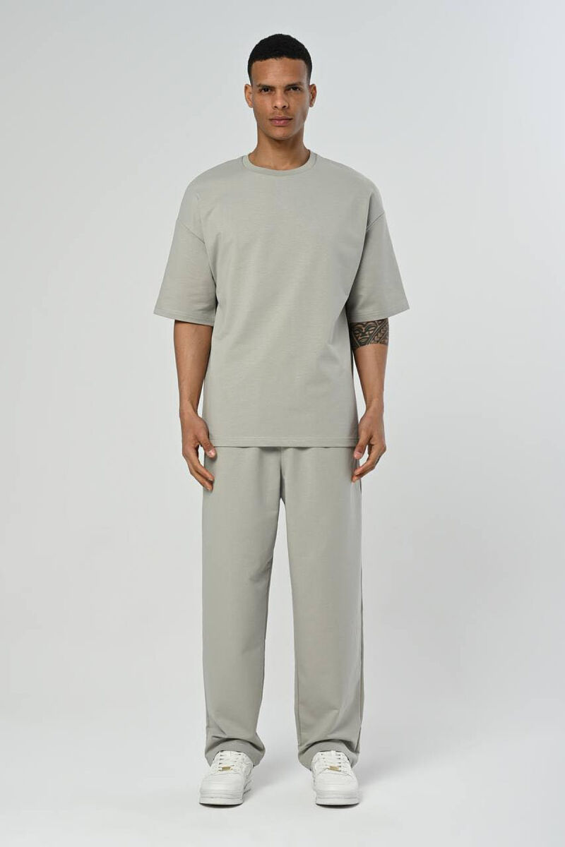 ROUND NECK SIMPLE COTTON MEN SET GREY/GRI - 1