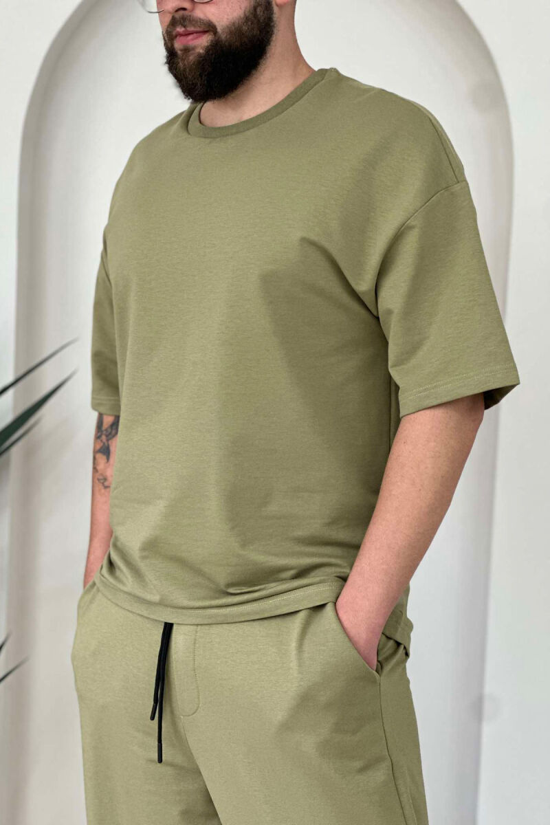 ROUND NECK SIMPLE COTTON MEN SET OLIVE/ULLI - 4