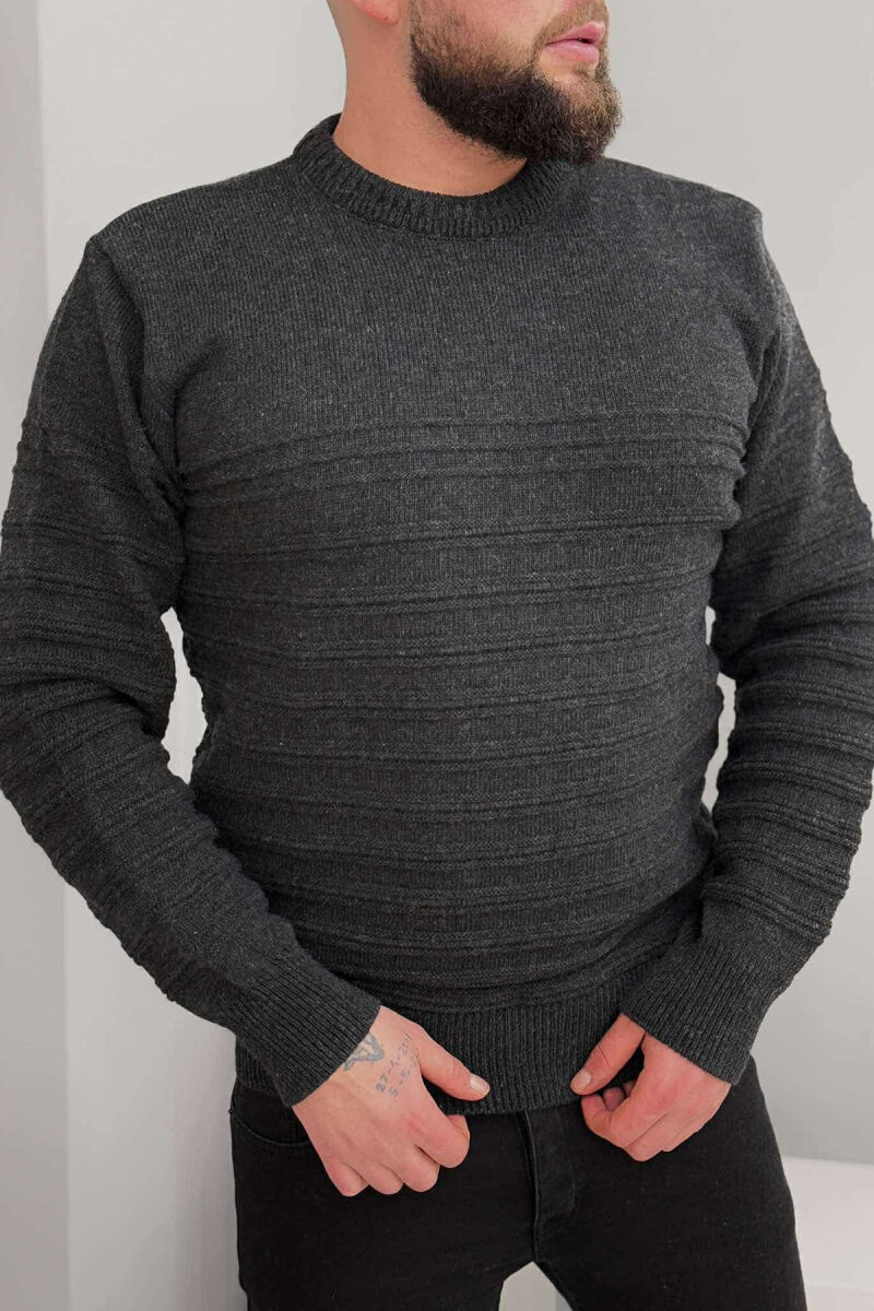 ROUND NECK SIMPLE MEN SWEATER BLACK/ E ZEZE - 1