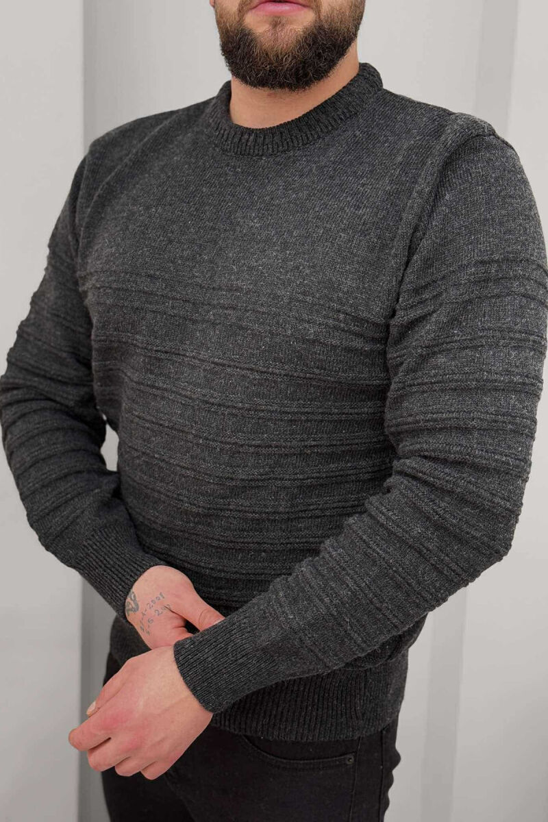 ROUND NECK SIMPLE MEN SWEATER BLACK/ E ZEZE - 2