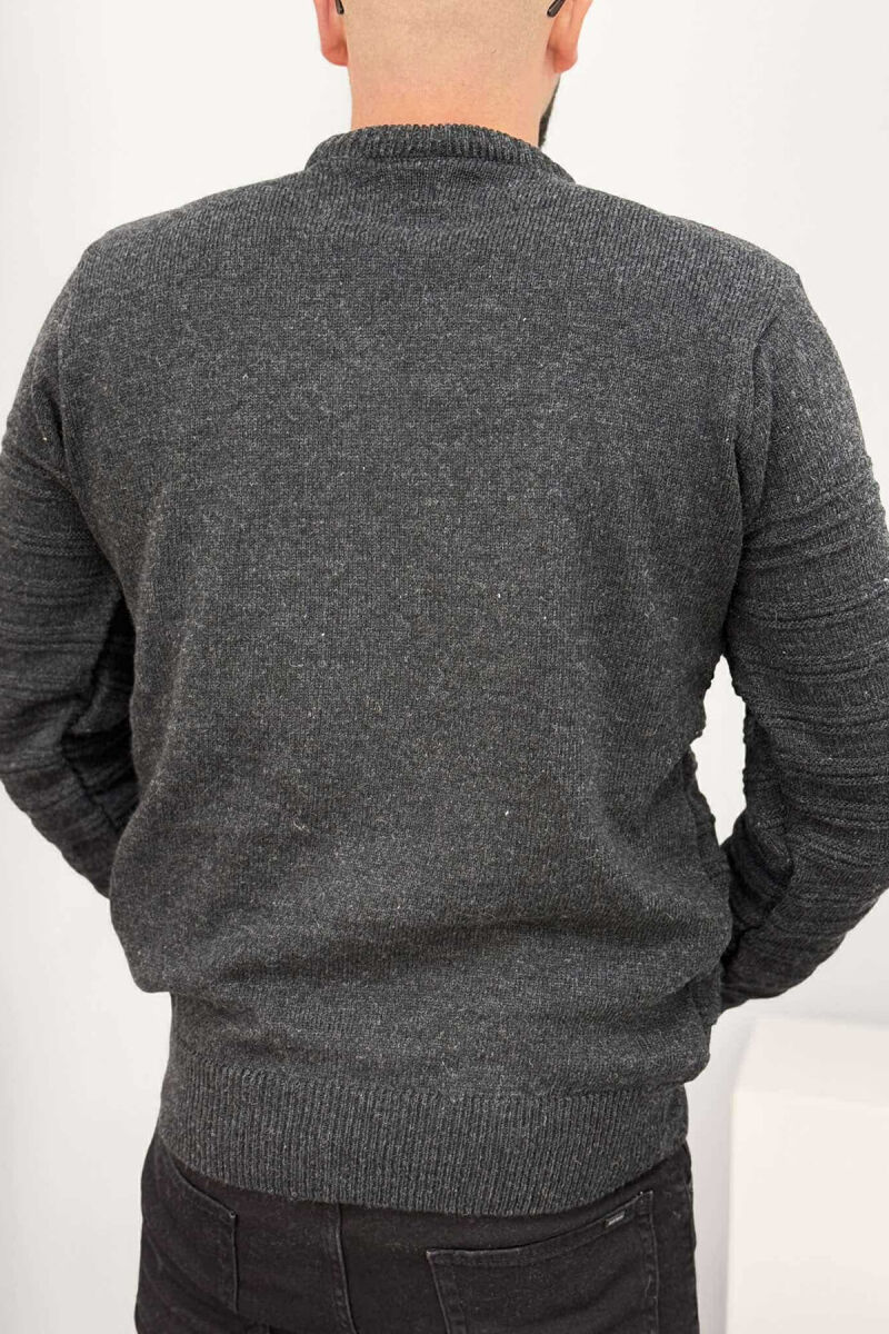 ROUND NECK SIMPLE MEN SWEATER BLACK/ E ZEZE - 3