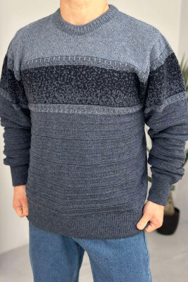 ROUND NECK SIMPLE MEN SWEATER BLUE/BLU 