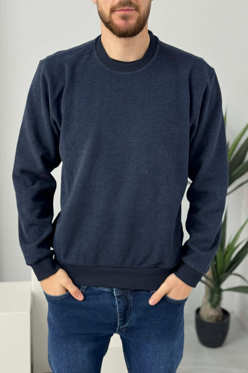 ROUND NECK SIMPLE MEN SWEATER BLUE/BLU - 2