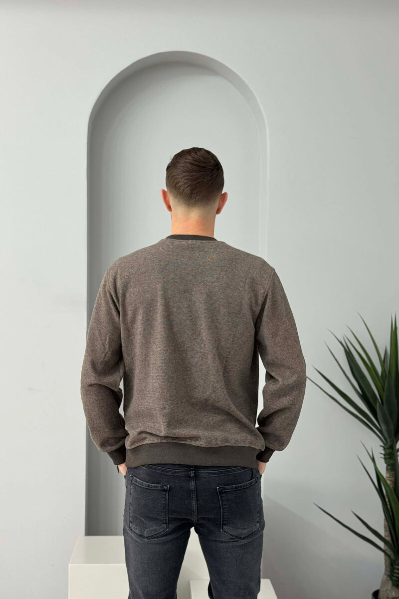 ROUND NECK SIMPLE MEN SWEATER DARK BEIGE/BEZHE ERRET - 2