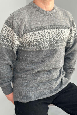 ROUND NECK SIMPLE MEN SWEATER GREY/GRI 