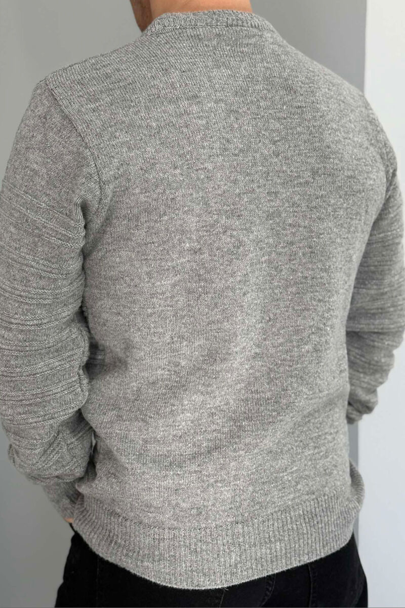 ROUND NECK SIMPLE MEN SWEATER LIGHT GREY/GZ - 4