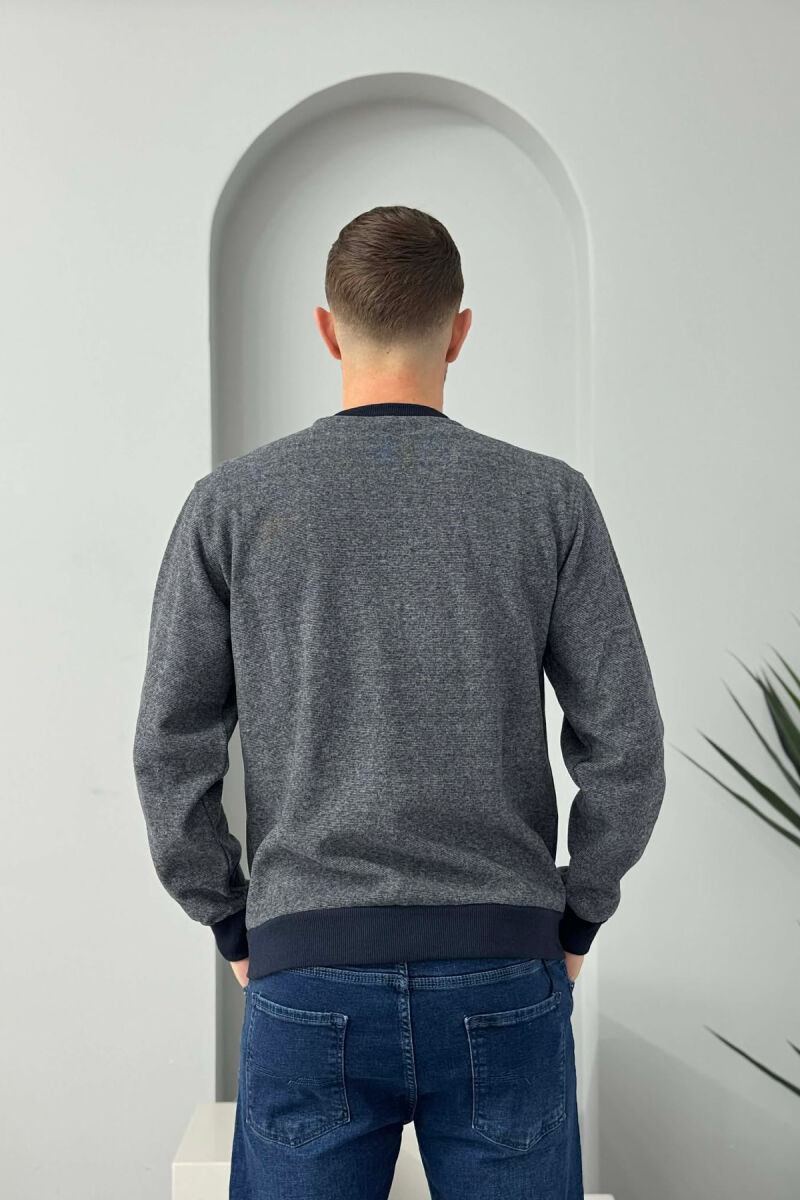 ROUND NECK SIMPLE MEN SWEATER LIGHTBLUE/BZ - 3