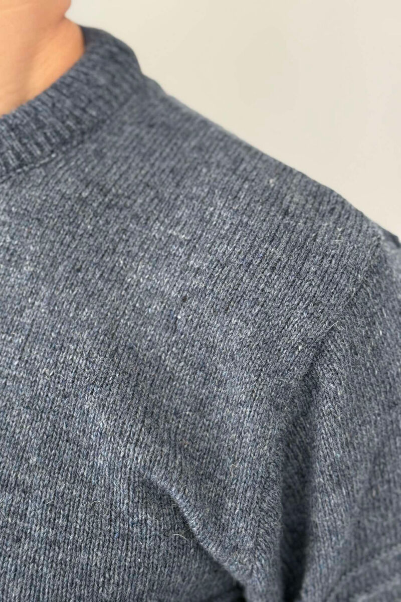 ROUND NECK SIMPLE MEN SWEATER LIGHTBLUE/BZ - 3