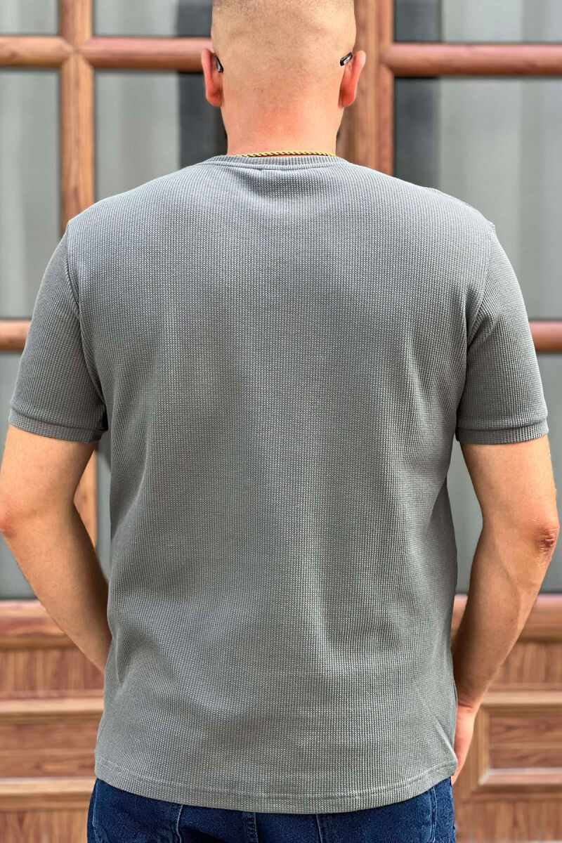 ROUND NECK SIMPLE MEN T-SHIRT GREY/GRI - 3