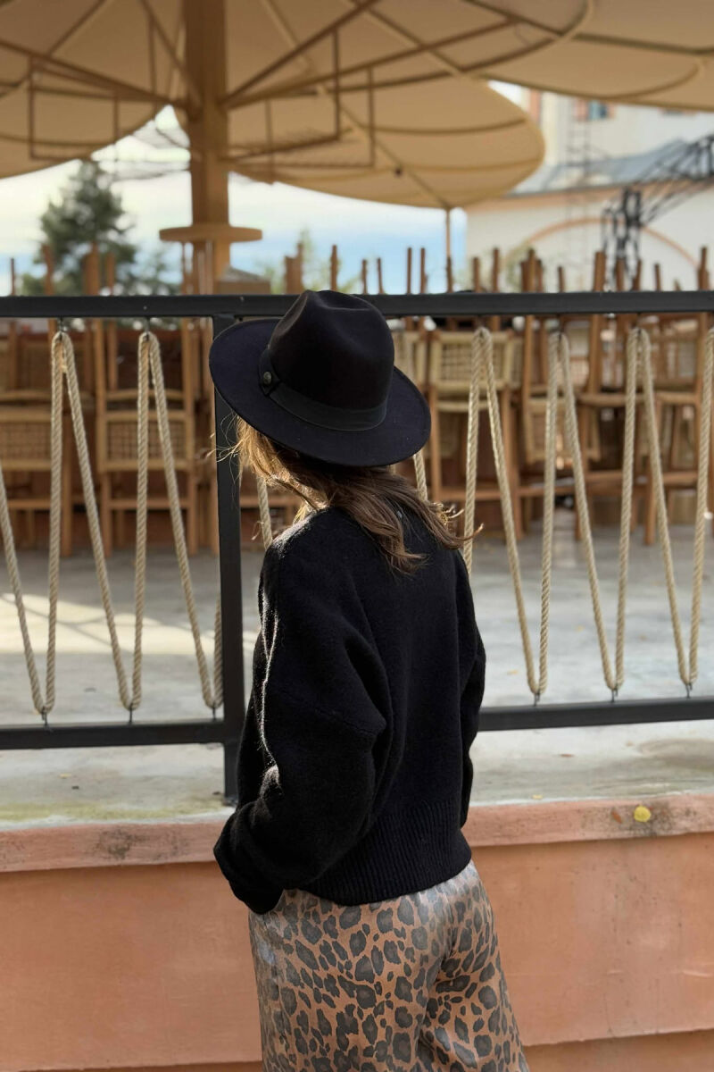 ROUND NECK SIMPLE WOMEN SWEATER BLACK/ E ZEZE - 4