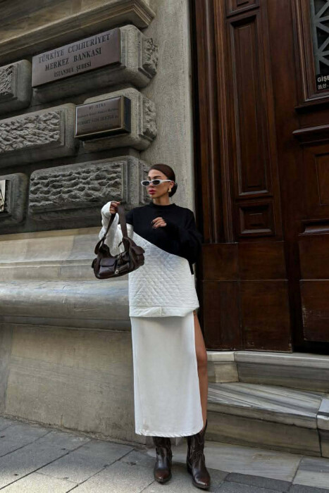 ROUND NECK SIMPLE WOMEN SWEATSHIRT BLACK/ E ZEZE - 2