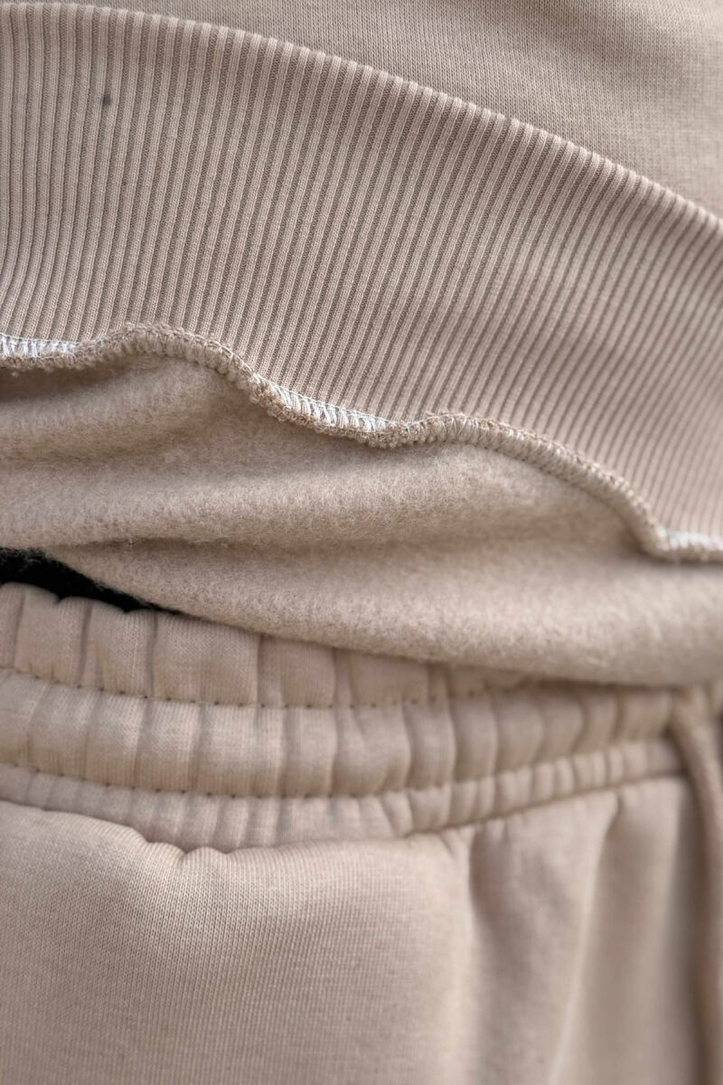 ROUND NECK SWEATSHIRT+JOGGERS FLUFFY MEN SET BEIGE/BEZHE - 4