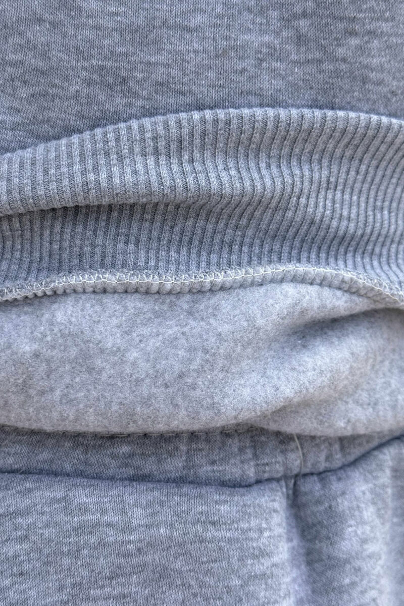 ROUND NECK SWEATSHIRT+JOGGERS FLUFFY MEN SET GREY/GRI - 3