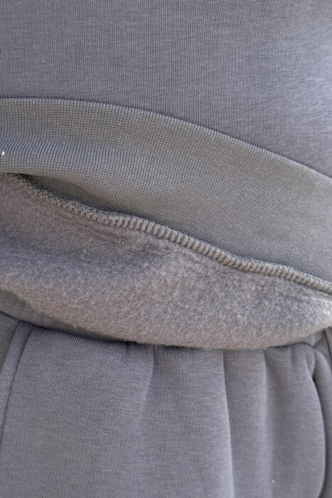 ROUND NECK SWEATSHIRT+JOGGERS FLUFFY MEN SET IRON GREY/GRI HEKURI - 3