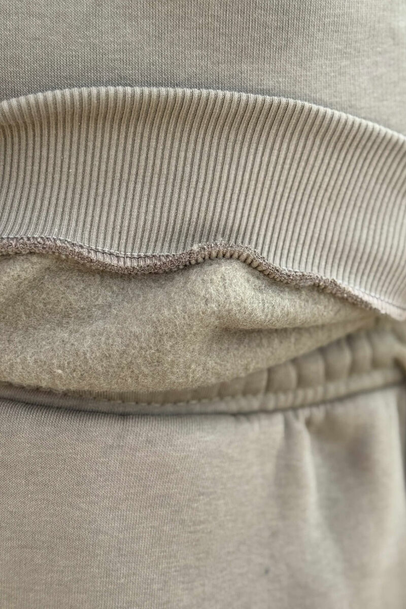 ROUND NECK SWEATSHIRT+JOGGERS FLUFFY MEN SET OLIVE/ULLI - 3