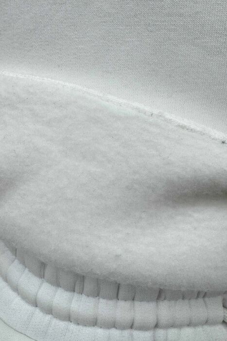 ROUND NECK SWEATSHIRT+JOGGERS FLUFFY MEN SET WHITE-E BARDHE - 5