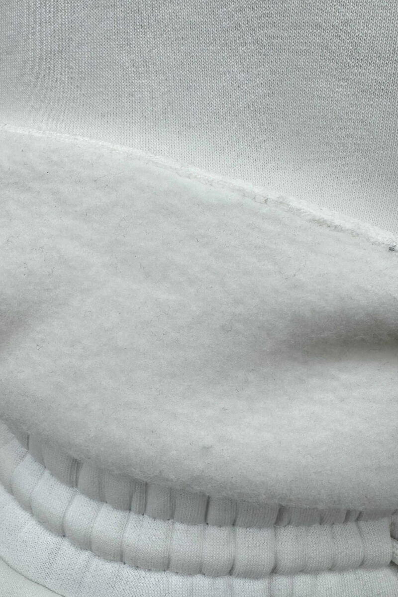 ROUND NECK SWEATSHIRT+JOGGERS FLUFFY MEN SET WHITE-E BARDHE - 5