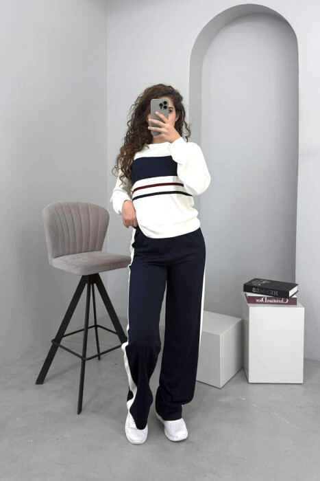ROUND NECK SWEATSHIRT+SWEATPANTS WOMEN SET BLUE/BLU 