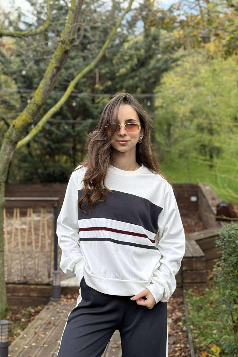 ROUND NECK SWEATSHIRT+SWEATPANTS WOMEN SET DARK GREY/GEE - 2