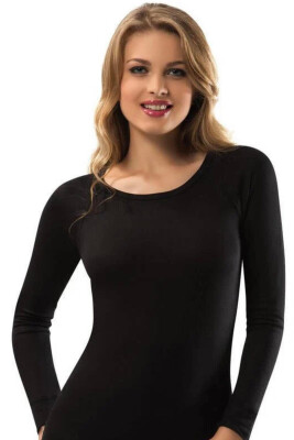 ROUND NECK THERMAL BLOUSE BLACK/ E ZEZE 