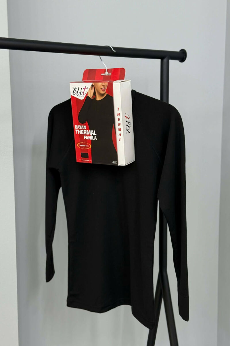 ROUND NECK THERMAL BLOUSE BLACK/ E ZEZE - 7