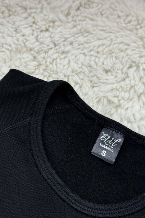 ROUND NECK THERMAL BLOUSE BLACK/ E ZEZE - 5