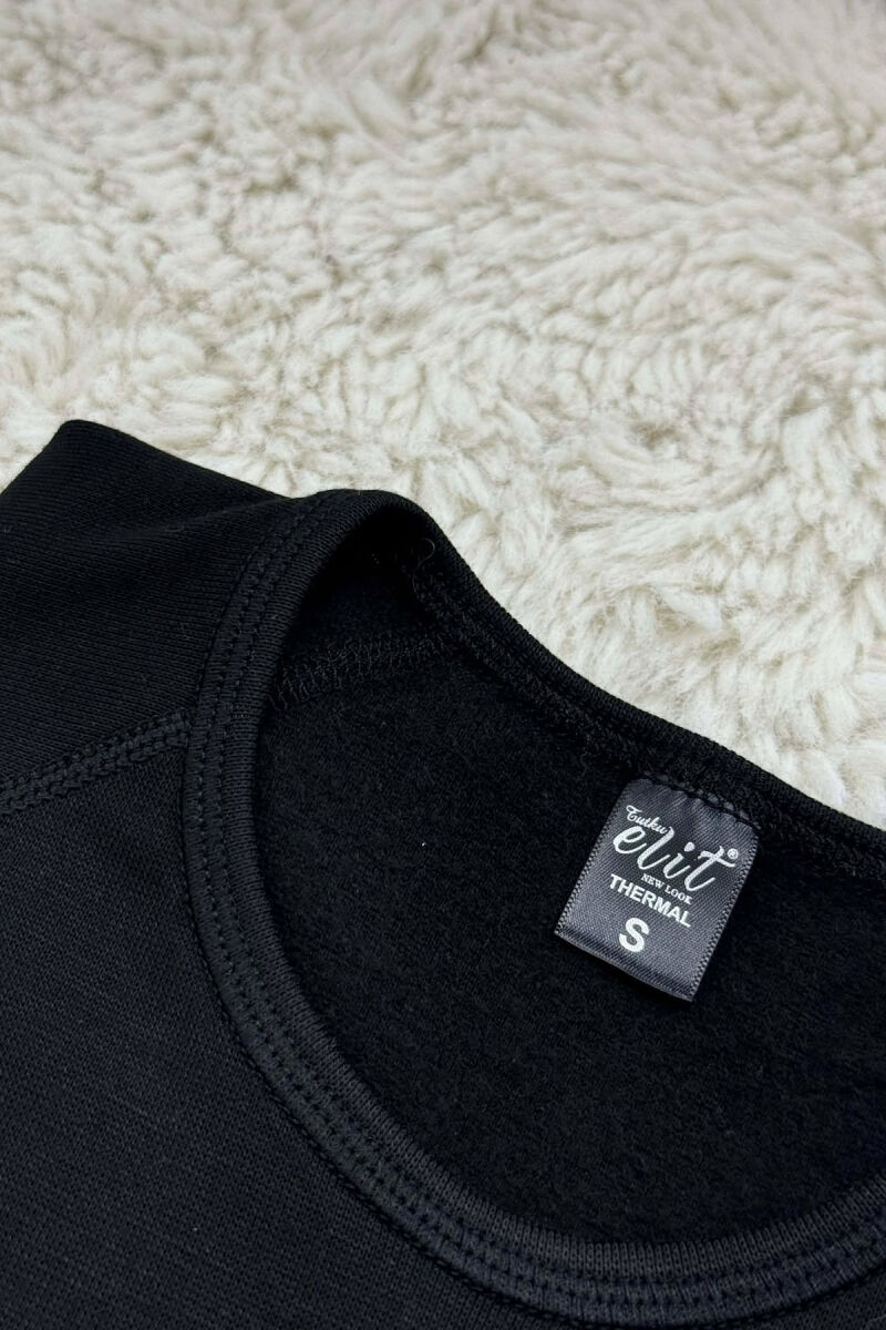 ROUND NECK THERMAL BLOUSE BLACK/ E ZEZE - 5