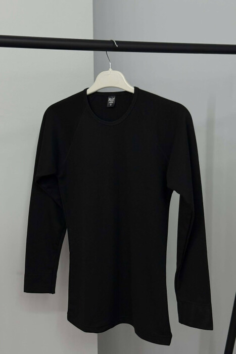ROUND NECK THERMAL BLOUSE BLACK/ E ZEZE - 8