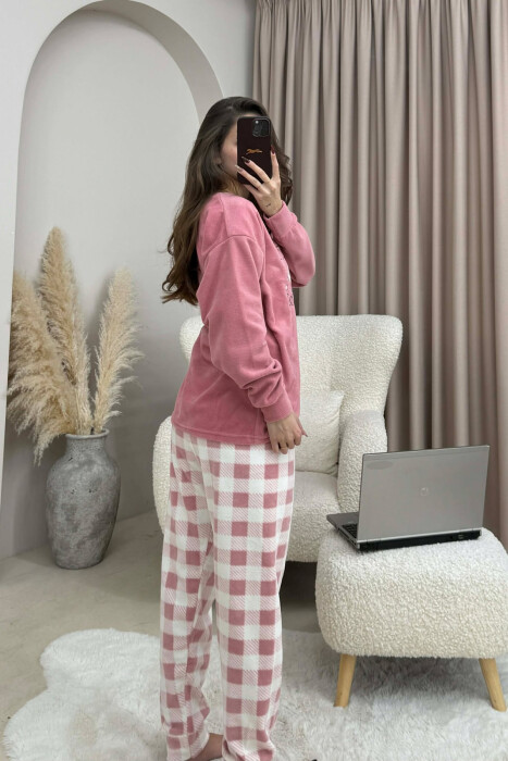 ROUND NECK WARM SWEATSHIRT+SWEATPANTS WOMEN PYJAMAS POWDER/PUDER - 3