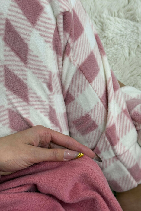 ROUND NECK WARM SWEATSHIRT+SWEATPANTS WOMEN PYJAMAS POWDER/PUDER - 7