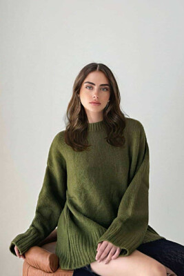 ROUND NECK WOMEN SWEATER GREEN/JESHILE 