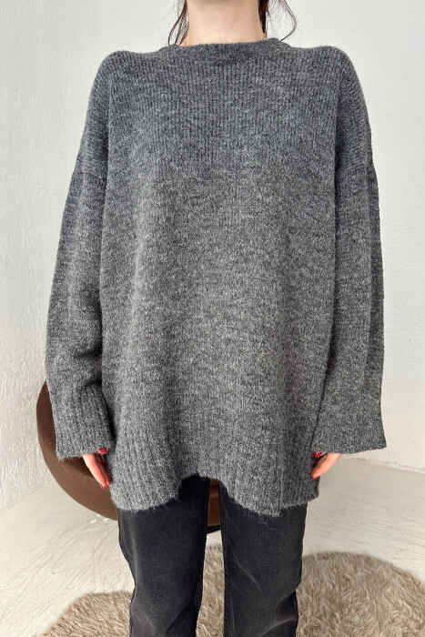 ROUND NECK WOMEN SWEATER GREY/GRI - 3