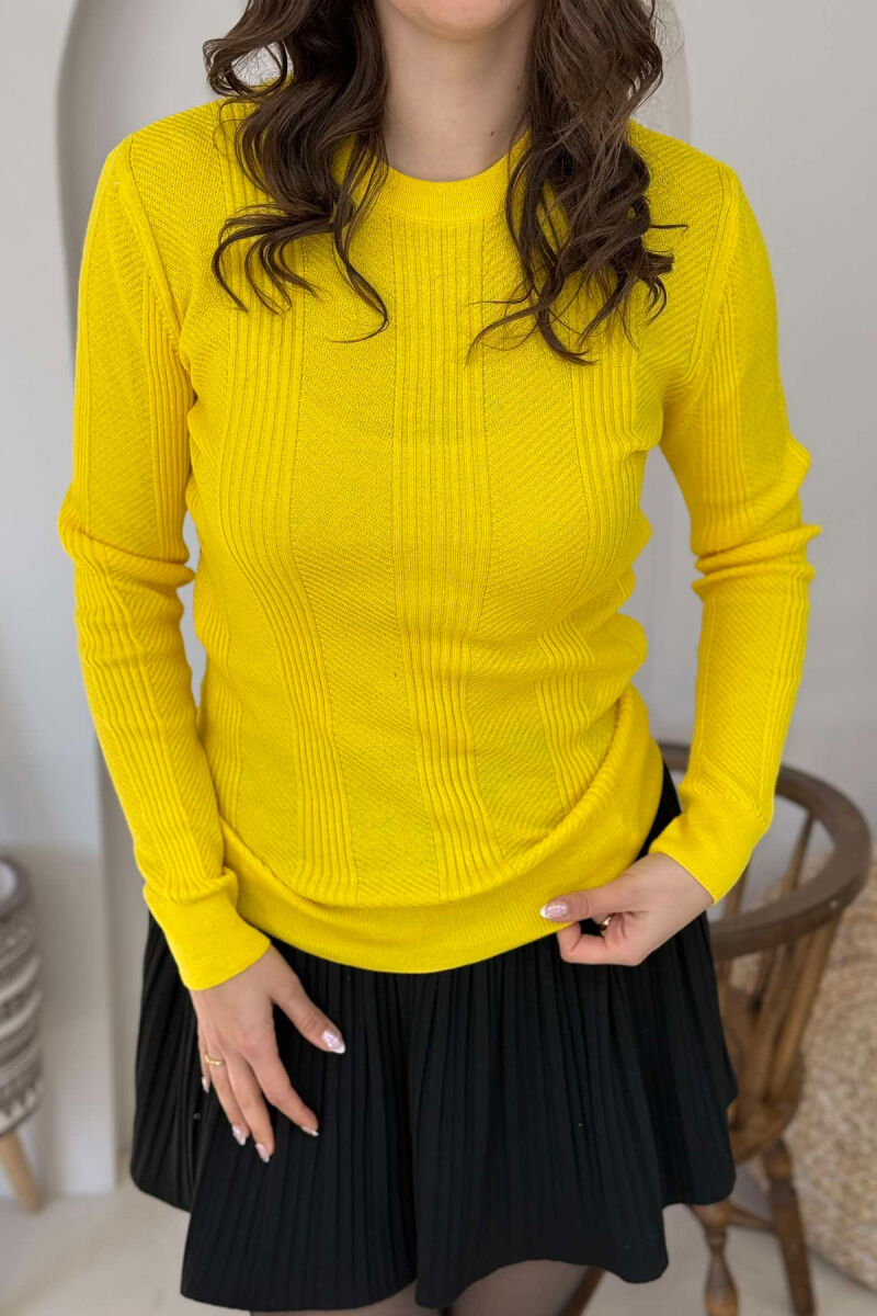 ROUND NECK WOMEN SWEATSHIRT YELLOW/E VERDHE - 3