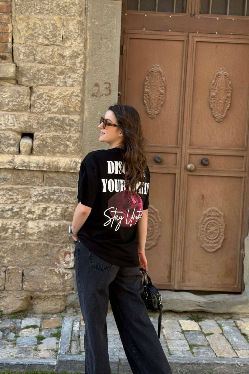 RUGBY IMAGE SIMPLE WOMEN T-SHIRT+ 6 PAIR SOCKS BLACK/ E ZEZE - 4