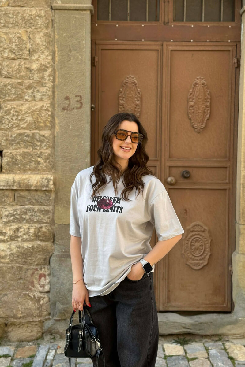 RUGBY IMAGE SIMPLE WOMEN T-SHIRT+ 6 PAIR SOCKS LIGHT GREY/GZ - 1