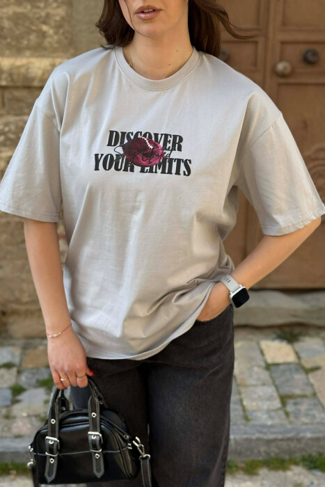 RUGBY IMAGE SIMPLE WOMEN T-SHIRT+ 6 PAIR SOCKS LIGHT GREY/GZ - 5