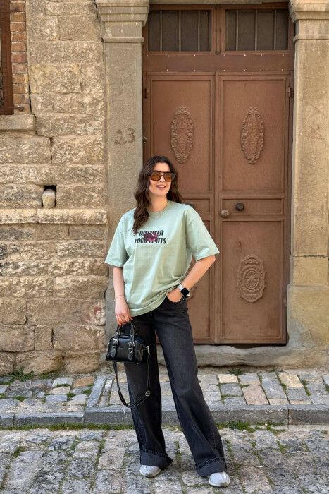 RUGBY IMAGE SIMPLE WOMEN T-SHIRT+ 6 PAIR SOCKS MINT/MENTE - 5