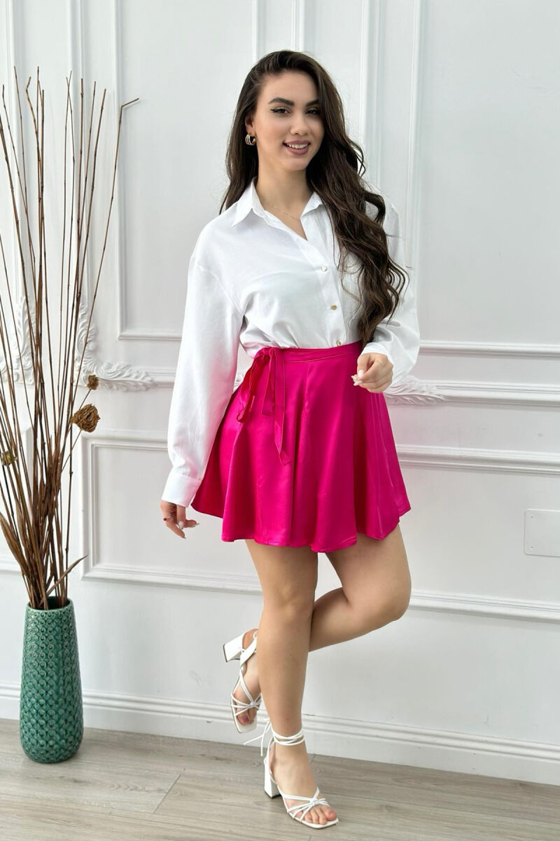 SATIN LACING WOMEN SKIRT PINK/ROZE - 3