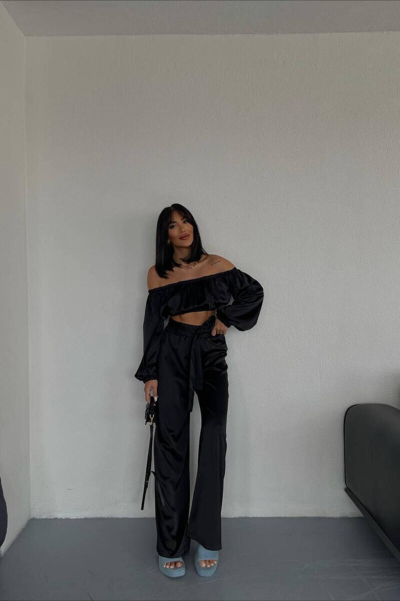 SATIN TWO PIECES WOMAN SET BLACK/ E ZEZE - 4