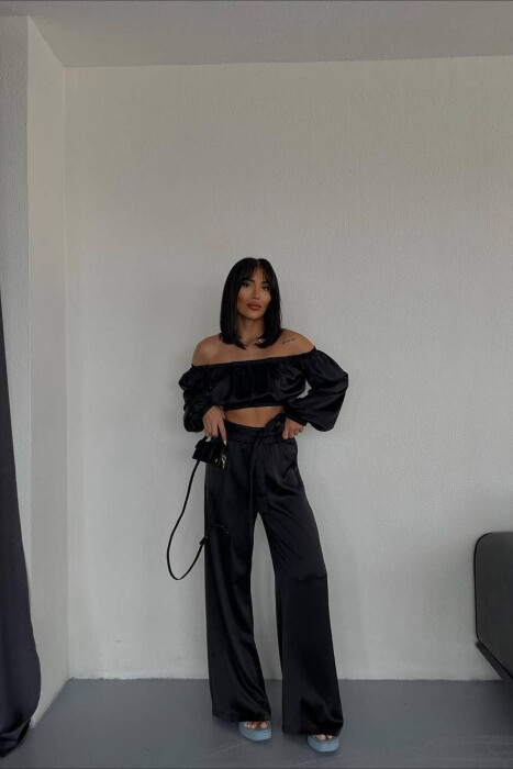 SATIN TWO PIECES WOMAN SET BLACK/ E ZEZE - 5