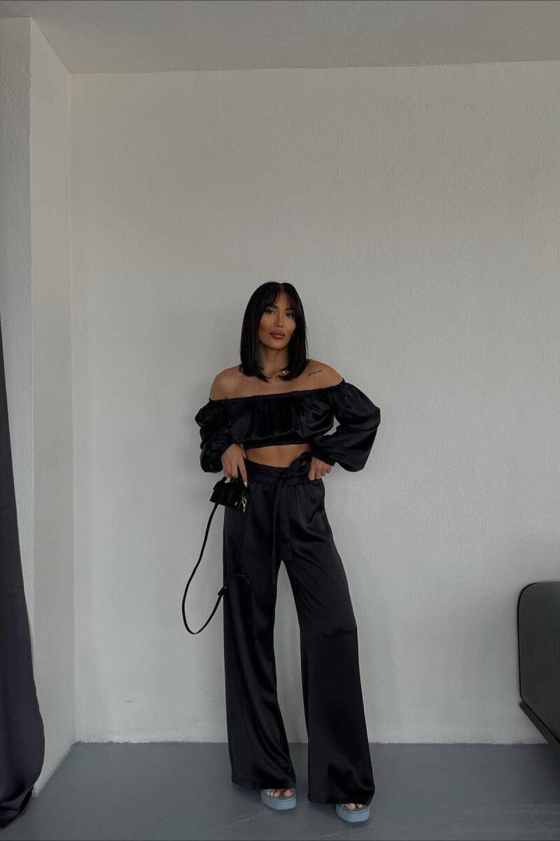 SATIN TWO PIECES WOMAN SET BLACK/ E ZEZE - 5