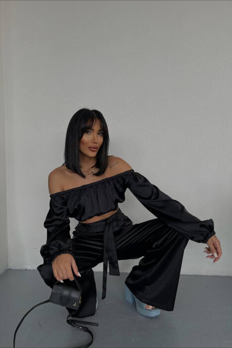 SATIN TWO PIECES WOMAN SET BLACK/ E ZEZE - 6