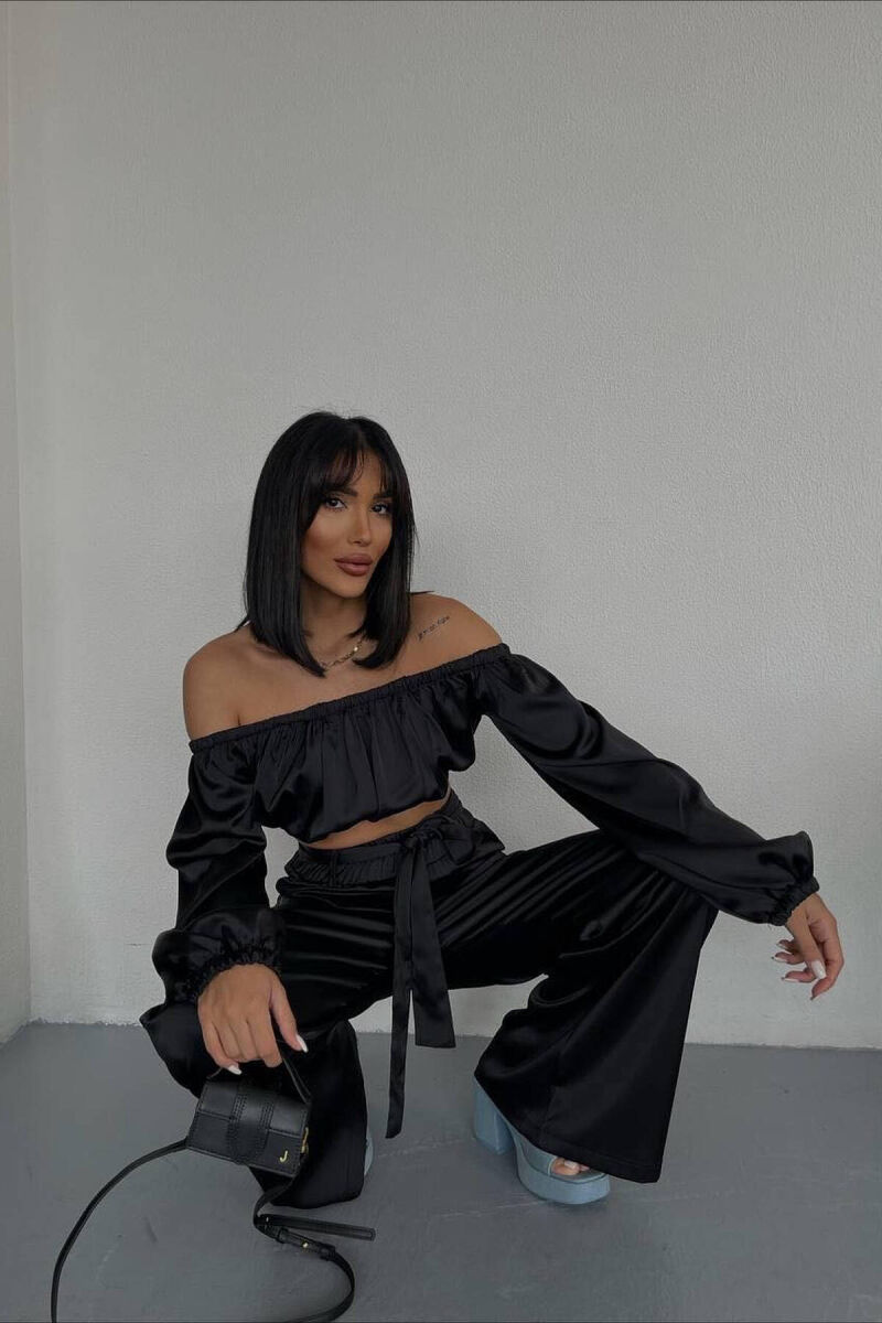 SATIN TWO PIECES WOMAN SET BLACK/ E ZEZE - 6